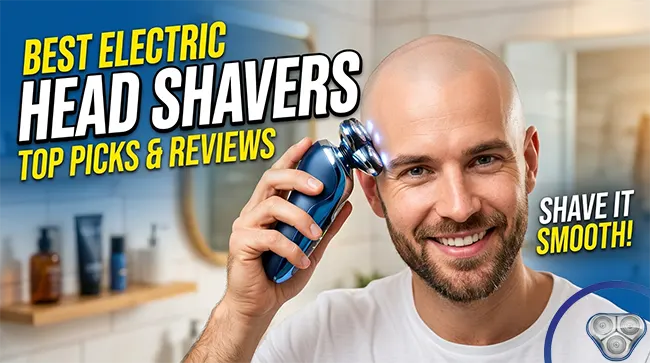 Best electric head shavers 2026 - Philips Head Shaver Pro 7000, Skull Shaver Pitbull Gold Pro GX5, and Remington Balder Pro lineup for bald men