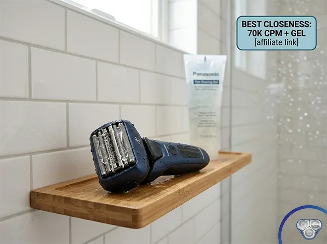 Panasonic Arc5 ES-LV97 IPX6 waterproof electric shaver wet shaving with thin clear gel for closest electric shave result