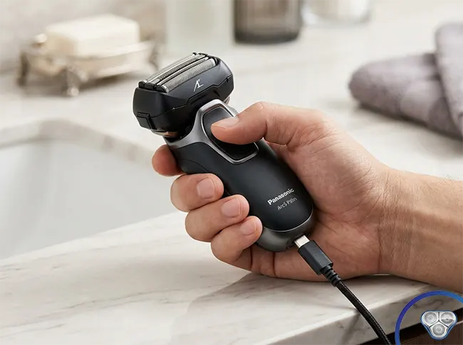 Panasonic Arc5 Palm ES-PV3A compact travel electric shaver USB-C charging full Arc5 five-blade performance for long-distance travel grooming